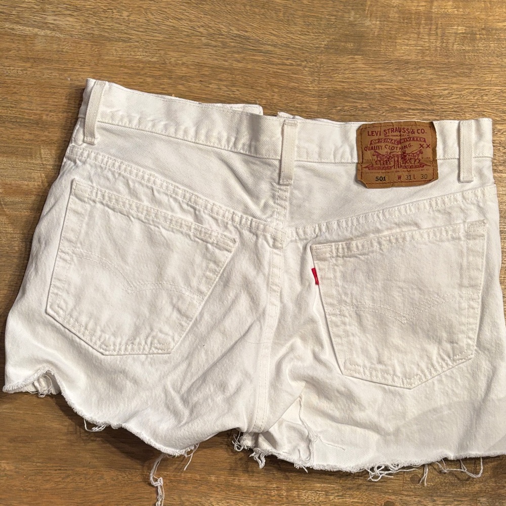 Levi's Women's White 501 Denim Shorts